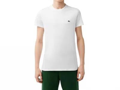 Lacoste Short Sleeve Crew Neck Pima Cotton Jersey T-shirt In White