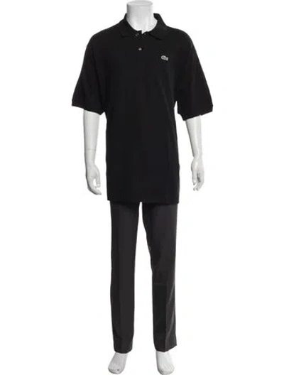 Pre-owned Lacoste Short Sleeve Dress Shirt In Black