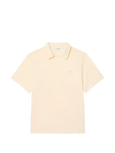 Lacoste Short-sleeve Logo Polo Shirt In Gold