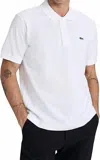 Lacoste Short Sleeve Pima Jersey Interlock Regular Fit Polo Shirt In White