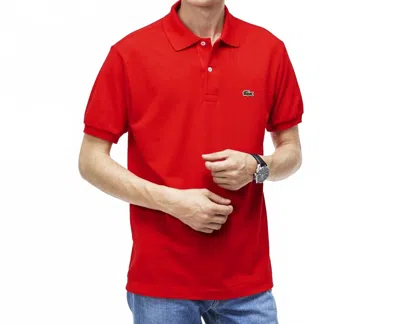 Lacoste Short Sleeve Pique Original Fit Polo Shirt In Red