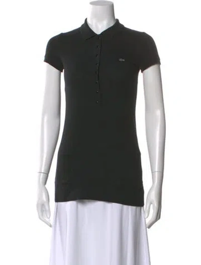 Pre-owned Lacoste Short Sleeve Polo In Black