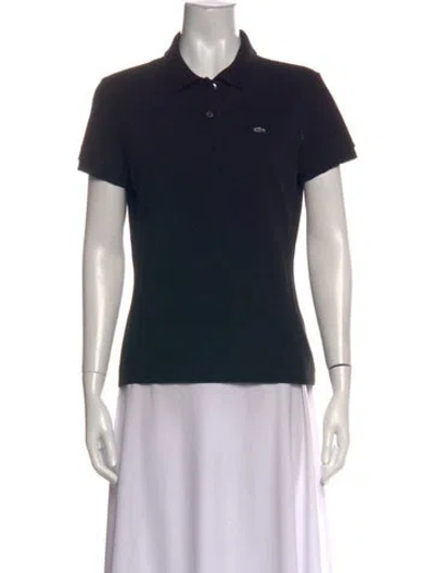 Pre-owned Lacoste Short Sleeve Polo In Black