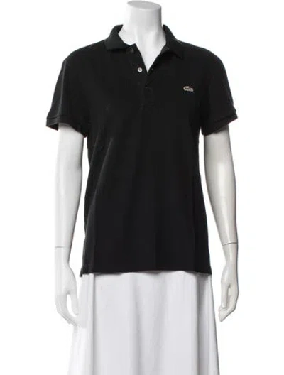 Pre-owned Lacoste Short Sleeve Polo In Black