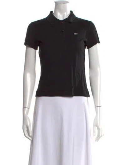 Pre-owned Lacoste Short Sleeve Polo In Black