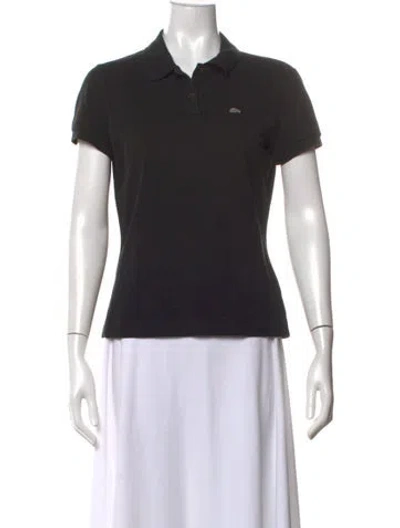 Pre-owned Lacoste Short Sleeve Polo In Black