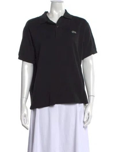 Pre-owned Lacoste Short Sleeve Polo In Black