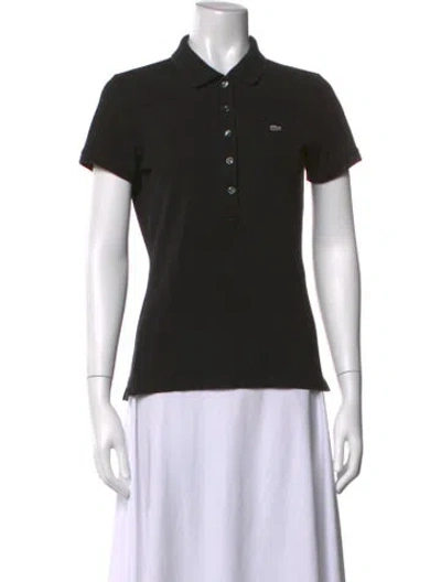 Pre-owned Lacoste Short Sleeve Polo In Black