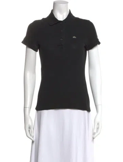 Pre-owned Lacoste Short Sleeve Polo In Black
