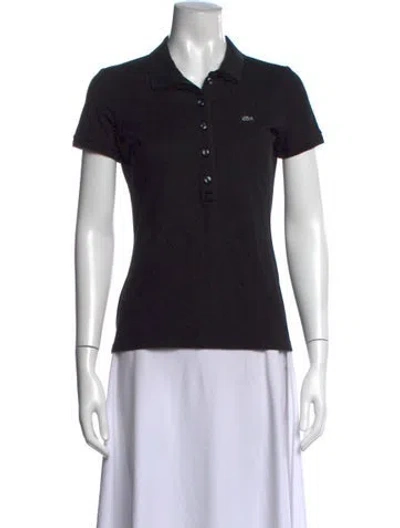 Pre-owned Lacoste Short Sleeve Polo In Black