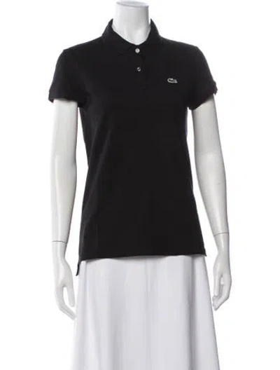 Pre-owned Lacoste Short Sleeve Polo In Black