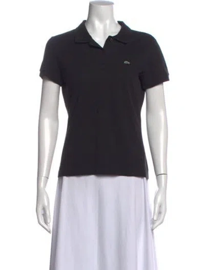 Pre-owned Lacoste Short Sleeve Polo In Black