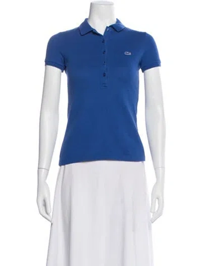Pre-owned Lacoste Short Sleeve Polo In Blue
