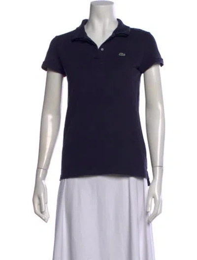 Pre-owned Lacoste Short Sleeve Polo In Blue