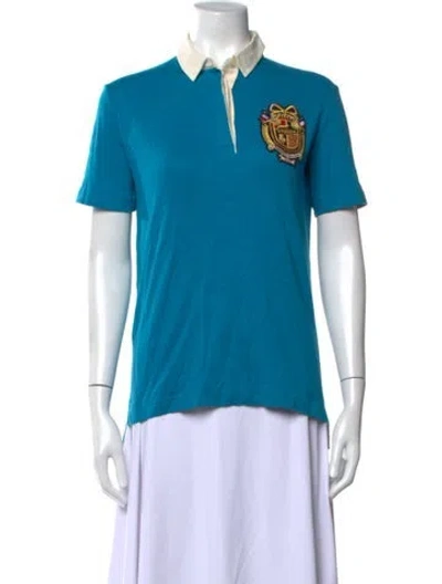 Pre-owned Lacoste Short Sleeve Polo In Blue