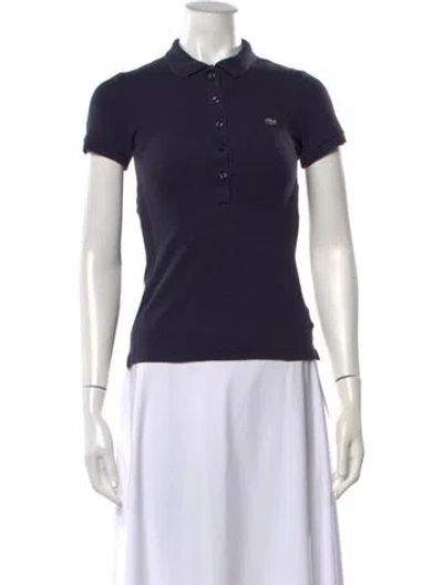 Pre-owned Lacoste Short Sleeve Polo In Blue
