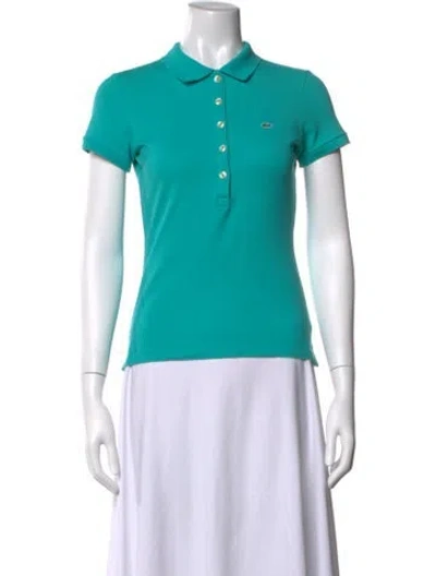 Pre-owned Lacoste Short Sleeve Polo In Blue/green
