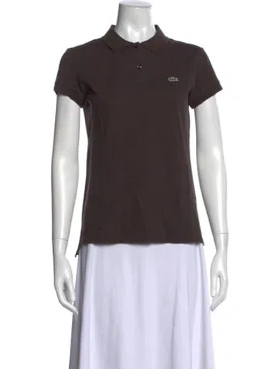 Pre-owned Lacoste Short Sleeve Polo In Brown