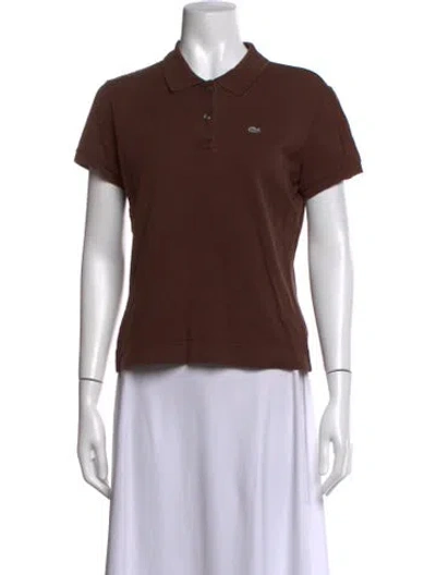 Pre-owned Lacoste Short Sleeve Polo In Brown