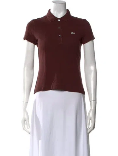 Pre-owned Lacoste Short Sleeve Polo In Brown