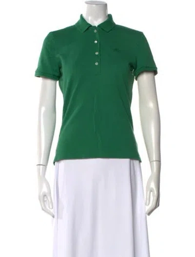 Pre-owned Lacoste Short Sleeve Polo In Green