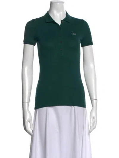 Pre-owned Lacoste Short Sleeve Polo In Green