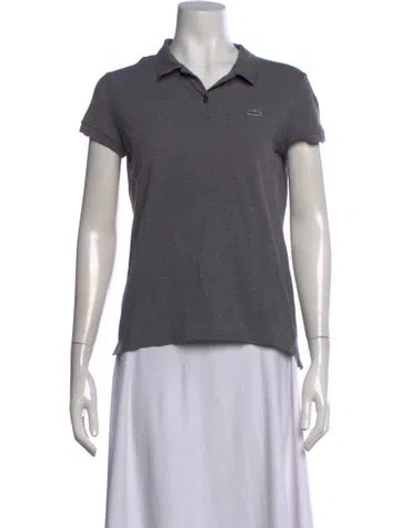 Pre-owned Lacoste Short Sleeve Polo In Grey