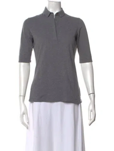 Pre-owned Lacoste Short Sleeve Polo In Grey