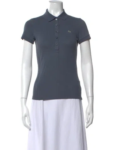 Pre-owned Lacoste Short Sleeve Polo In Grey