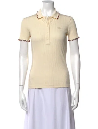 Pre-owned Lacoste Short Sleeve Polo In Neutrals