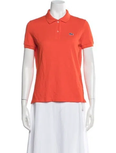 Pre-owned Lacoste Short Sleeve Polo In Orange