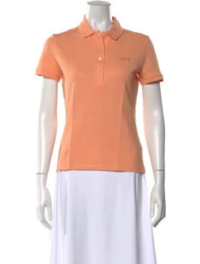 Pre-owned Lacoste Short Sleeve Polo In Orange