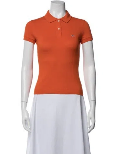 Pre-owned Lacoste Short Sleeve Polo In Orange