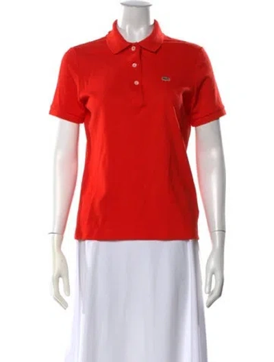 Pre-owned Lacoste Short Sleeve Polo In Orange