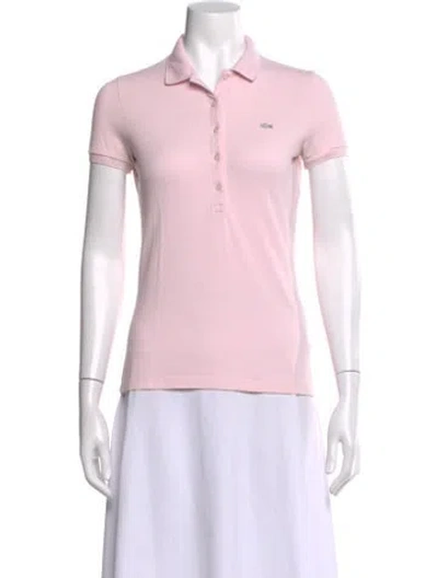 Pre-owned Lacoste Short Sleeve Polo In Pink