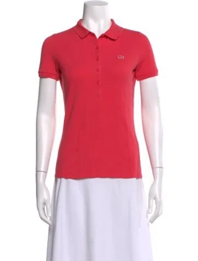 Pre-owned Lacoste Short Sleeve Polo In Pink