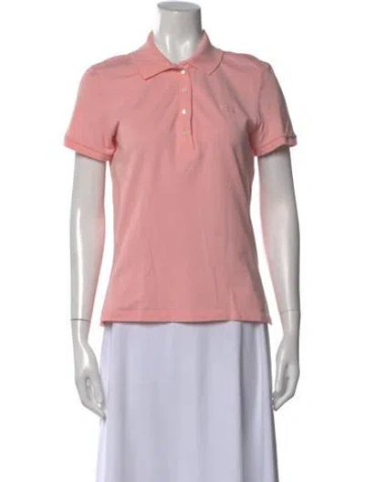 Pre-owned Lacoste Short Sleeve Polo In Pink
