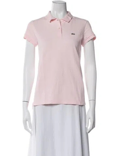 Pre-owned Lacoste Short Sleeve Polo In Pink