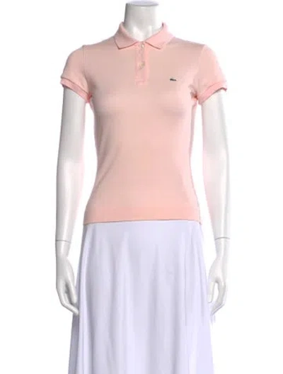 Pre-owned Lacoste Short Sleeve Polo In Pink