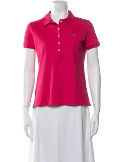 Pre-owned Lacoste Short Sleeve Polo In Pink