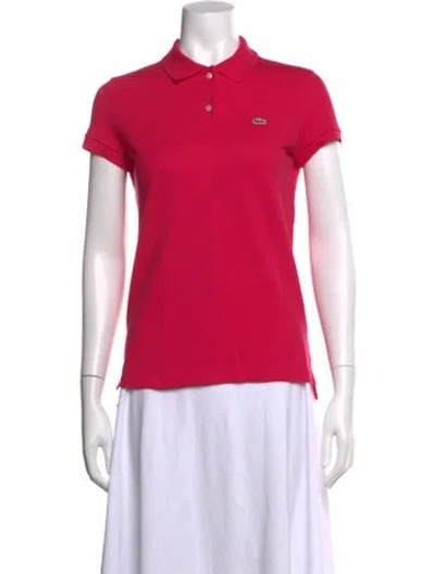 Pre-owned Lacoste Short Sleeve Polo In Pink