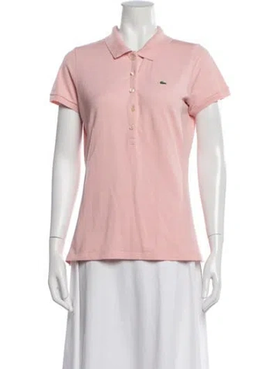 Pre-owned Lacoste Short Sleeve Polo In Pink