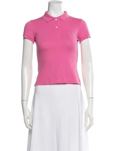 Pre-owned Lacoste Short Sleeve Polo In Pink