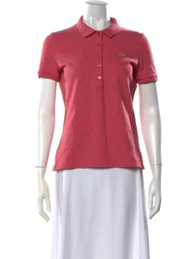 Pre-owned Lacoste Short Sleeve Polo In Pink
