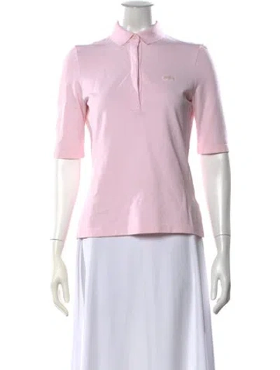 Pre-owned Lacoste Short Sleeve Polo In Pink