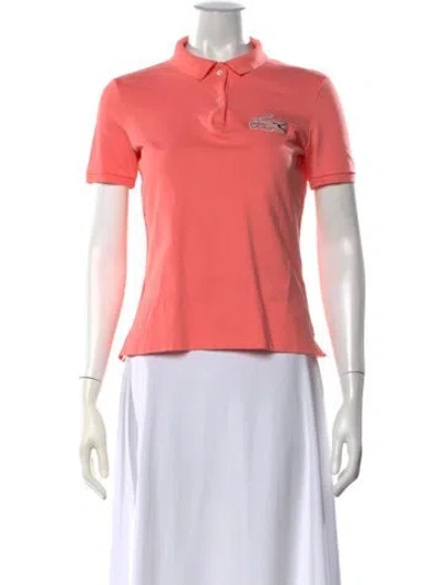 Pre-owned Lacoste Short Sleeve Polo In Pink