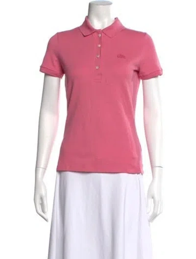 Pre-owned Lacoste Short Sleeve Polo In Pink