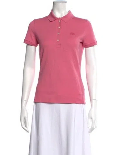 Pre-owned Lacoste Short Sleeve Polo In Pink