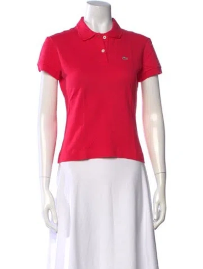 Pre-owned Lacoste Short Sleeve Polo In Pink