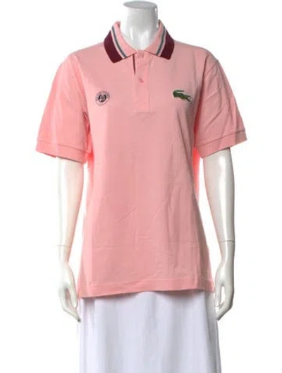 Pre-owned Lacoste Short Sleeve Polo In Pink